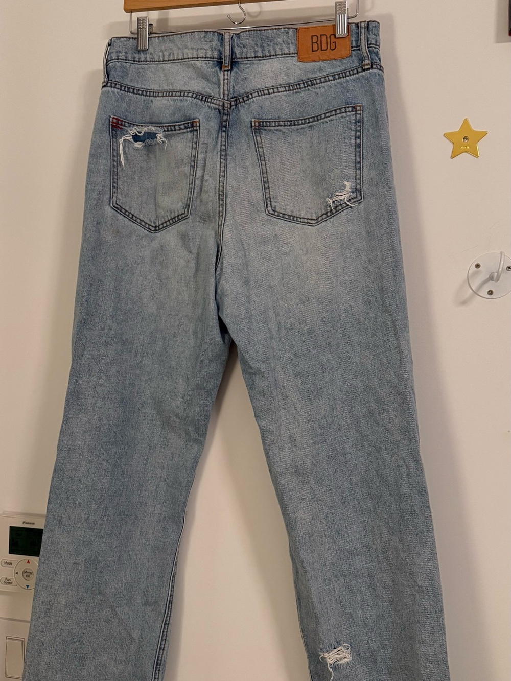 BDG Light Blue Denim Jeans with Ripped Knee